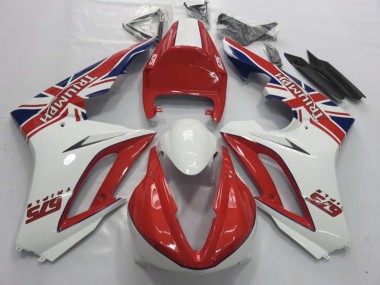 Rot & Weiß 2009-2012 Triumph Daytona 675 Motorrad Verkleidung