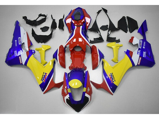 Rot Blau & Gelb HRC 2017-2023 Honda CBR1000RR Motorrad Verkleidung Rot Blau & Gelb HRC 2017-2023 Honda CBR1000RR Motorrad Verkleidung