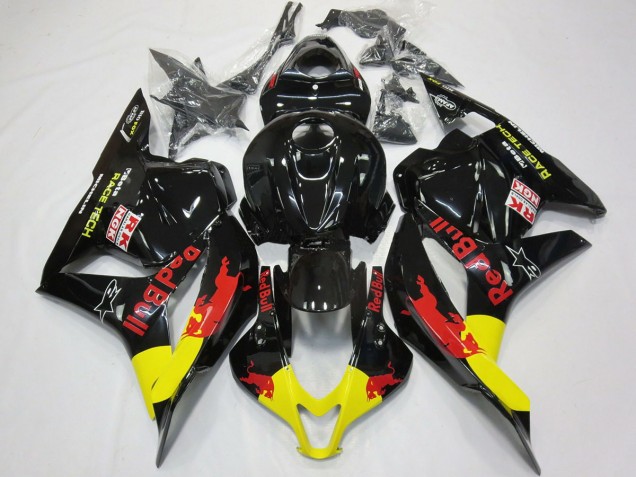 Rot Bull Schwarz Glänzend 2009-2012 Honda CBR600RR Motorrad Verkleidung Rot Bull Schwarz Glänzend 2009-2012 Honda CBR600RR Motorrad Verkleidung