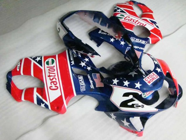 Rot Castrol 1999-2000 Honda CBR600 F4 Motorrad Verkleidung
