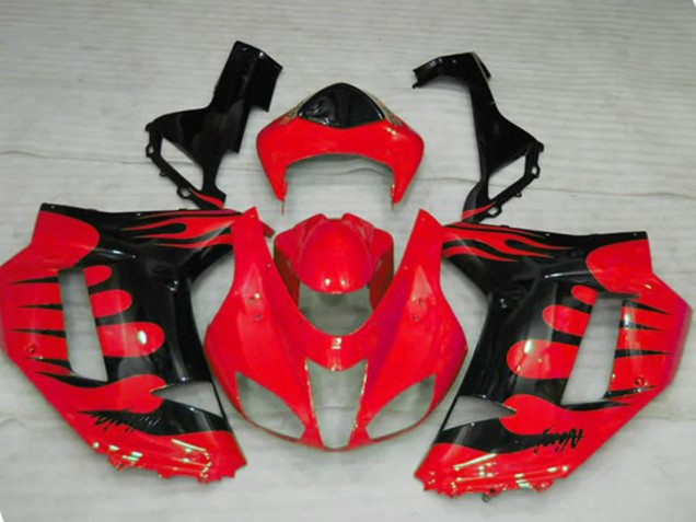 Rot Flamme 2007-2008 Kawasaki ZX6R Motorrad Verkleidung Rot Flamme 2007-2008 Kawasaki ZX6R Motorrad Verkleidung