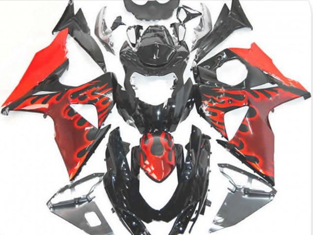 Rot Flamme 2009-2016 Suzuki GSXR 1000 Motorrad Verkleidung Rot Flamme 2009-2016 Suzuki GSXR 1000 Motorrad Verkleidung