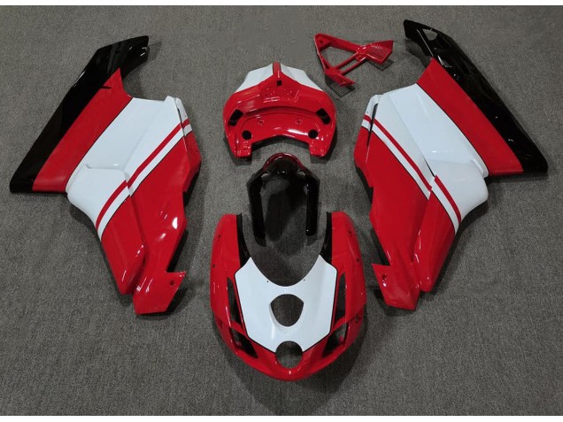 Rot Glänzend & Weiß 2003-2004 Ducati 749 999 Motorrad Verkleidung Rot Glänzend & Weiß 2003-2004 Ducati 749 999 Motorrad Verkleidung