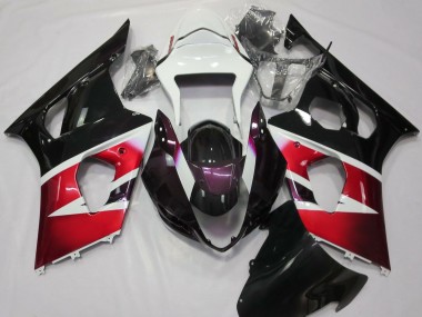 Rot Glänzend & Weiß 2003-2004 Suzuki GSXR 1000 Motorrad Verkleidung