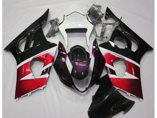 Rot Glänzend & Weiß 2003-2004 Suzuki GSXR 1000 Motorrad Verkleidung Rot Glänzend & Weiß 2003-2004 Suzuki GSXR 1000 Motorrad Verkleidung
