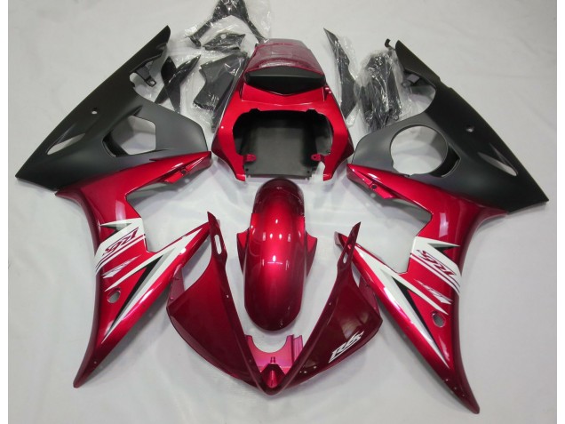 Rot Glänzend & Weiß 2003-2004 Yamaha R6 Motorrad Verkleidung Rot Glänzend & Weiß 2003-2004 Yamaha R6 Motorrad Verkleidung