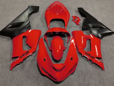 Rot Glänzend 2005-2006 Kawasaki ZX6R Motorrad Verkleidung