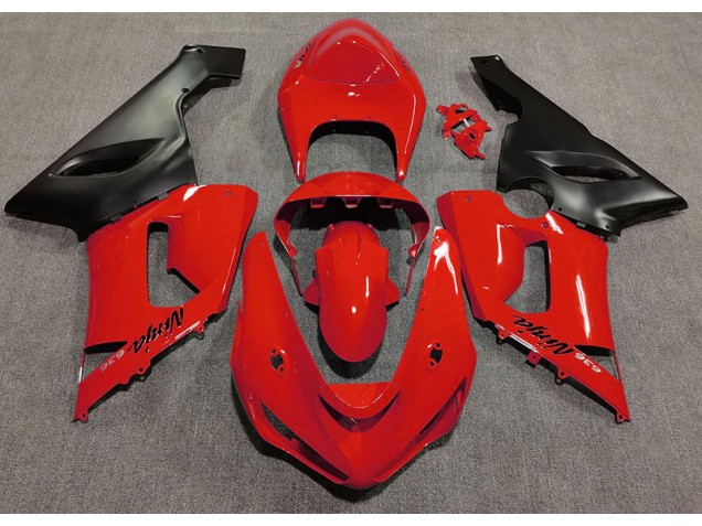 Rot Glänzend 2005-2006 Kawasaki ZX6R Motorrad Verkleidung Rot Glänzend 2005-2006 Kawasaki ZX6R Motorrad Verkleidung