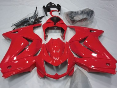 Rot Glänzend 2008-2012 Kawasaki Ninja 250 Motorrad Verkleidung