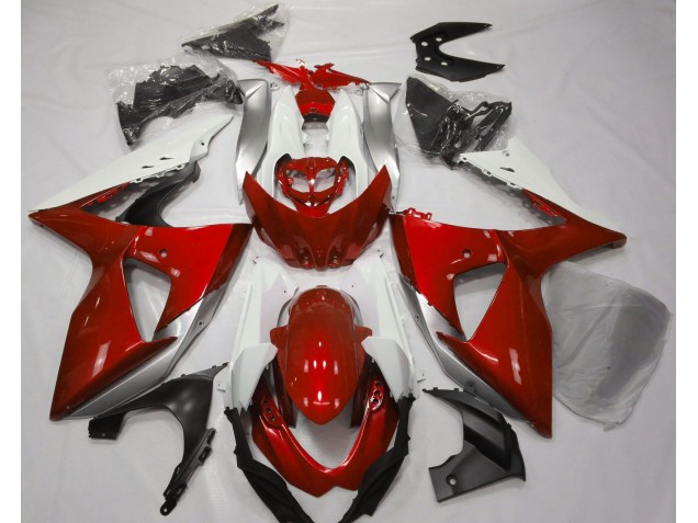 Rot Glänzend & Weiß 2009-2016 Suzuki GSXR 1000 Motorrad Verkleidung Rot Glänzend & Weiß 2009-2016 Suzuki GSXR 1000 Motorrad Verkleidung