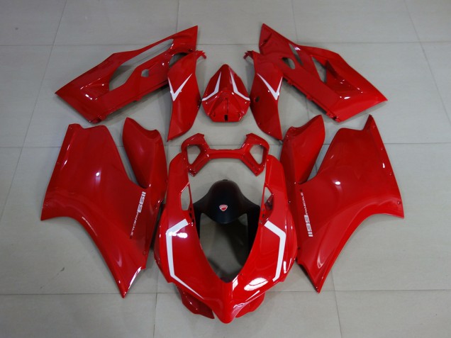 Rot Glänzend & Weiß 2011-2014 Ducati 1199 Motorrad Verkleidung Rot Glänzend & Weiß 2011-2014 Ducati 1199 Motorrad Verkleidung