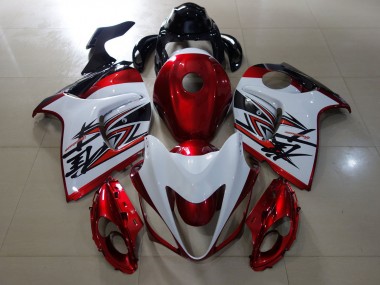 Rot Glänzend & Weiß Design 2008-2020 Suzuki GSXR 1300 Motorrad Verkleidung