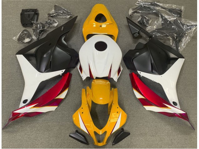 Rot Glänzend Weiß & Gelb 2009-2012 Honda CBR600RR Motorrad Verkleidung