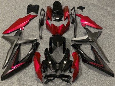 Rot Glänzend & Grün R 2008-2010 Suzuki GSXR 600-750 Motorrad Verkleidung
