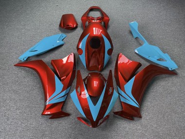 Rot Glänzend & Hellblau 2012-2016 Honda CBR1000RR Motorrad Verkleidung