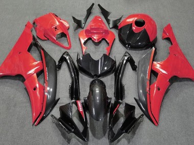 Rot Glänzend & Kohlefaser 2008-2016 Yamaha R6 Motorrad Verkleidung