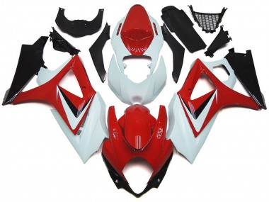 Rot Glänzend Mit Weiß OEM-Stil 2007-2008 Suzuki GSXR 1000 Motorrad Verkleidung