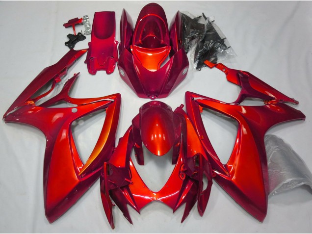 Rot Glänzend Schlichte Design 2006-2007 Suzuki GSXR 600-750 Motorrad Verkleidung Rot Glänzend Schlichte Design 2006-2007 Suzuki GSXR 600-750 Motorrad Verkleidung