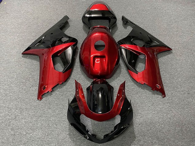 Rot Glänzend & Schwarz 2001-2003 Suzuki GSXR 600-750 Motorrad Verkleidung Rot Glänzend & Schwarz 2001-2003 Suzuki GSXR 600-750 Motorrad Verkleidung
