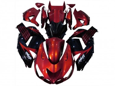 Rot Glänzend & Schwarz 2006-2011 Kawasaki ZX14R Motorrad Verkleidung
