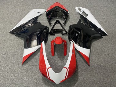 Rot Glänzend Weiß & Schwarz 2007-2014 Ducati 848 1098 1198 Motorrad Verkleidung