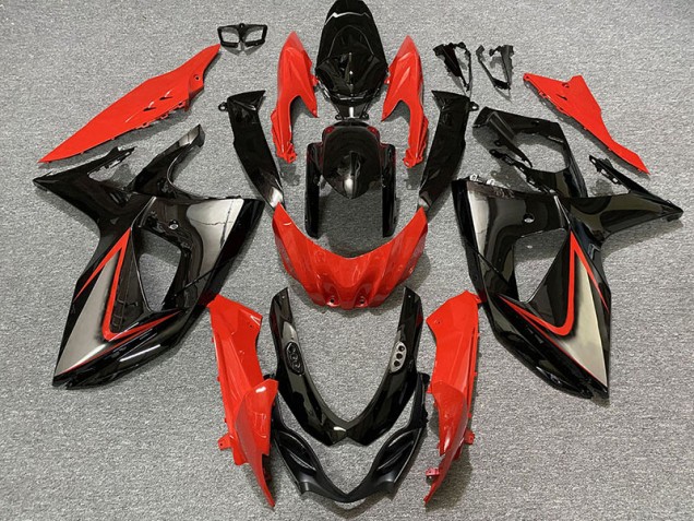Rot Glänzend & Schwarz 2009-2016 Suzuki GSXR 1000 Motorrad Verkleidung Rot Glänzend & Schwarz 2009-2016 Suzuki GSXR 1000 Motorrad Verkleidung