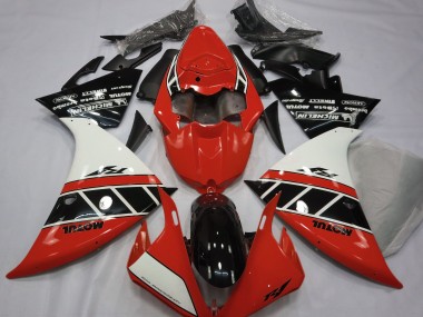 Rot Glänzend Weiß & Schwarz 2012-2014 Yamaha R1 Motorrad Verkleidung