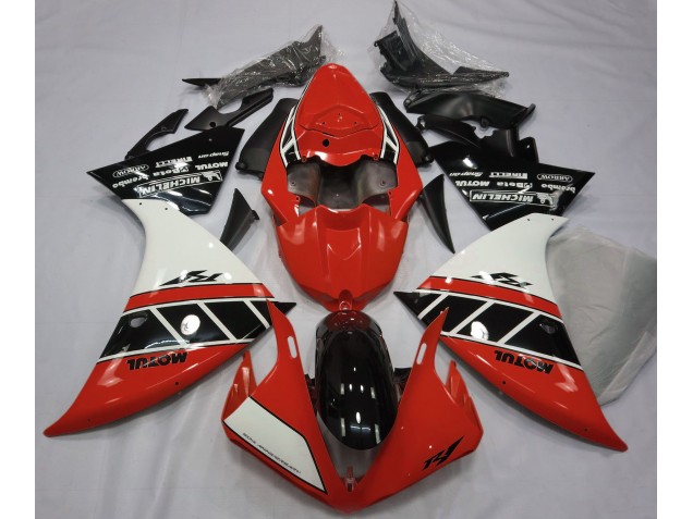 Rot Glänzend Weiß & Schwarz 2012-2014 Yamaha R1 Motorrad Verkleidung Rot Glänzend Weiß & Schwarz 2012-2014 Yamaha R1 Motorrad Verkleidung