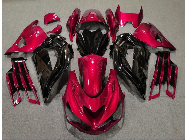 Rot Glänzend & Schwarz 2012-2021 Kawasaki ZX14R Motorrad Verkleidung