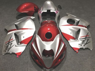 Rot Glänzend & Silber 1997-2007 Suzuki GSXR 1300 Motorrad Verkleidung