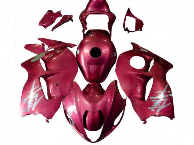 Rot Glänzend & Silbernes Logo 1997-2007 Suzuki GSXR 1300 Motorrad Verkleidung Rot Glänzend & Silbernes Logo 1997-2007 Suzuki GSXR 1300 Motorrad Verkleidung