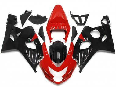 Rot & Glänzender Schwarzstil 2004-2005 Suzuki GSXR 600-750 Motorrad Verkleidung