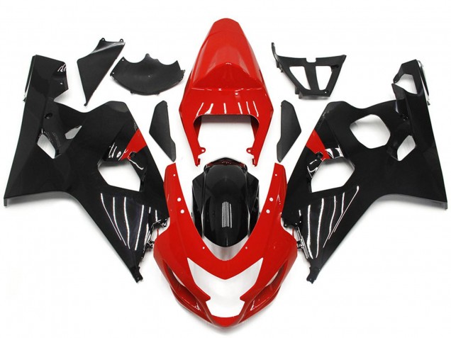 Rot & Glänzender Schwarzstil 2004-2005 Suzuki GSXR 600-750 Motorrad Verkleidung Rot & Glänzender Schwarzstil 2004-2005 Suzuki GSXR 600-750 Motorrad Verkleidung