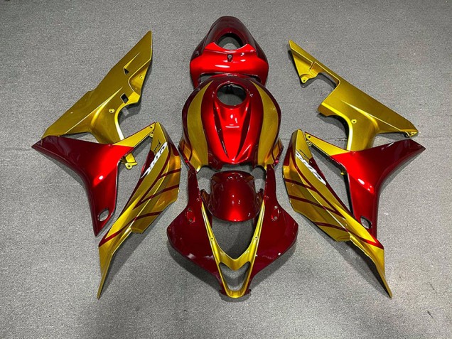 Rot & Gold 2007-2008 Honda CBR600RR Motorrad Verkleidung Rot & Gold 2007-2008 Honda CBR600RR Motorrad Verkleidung