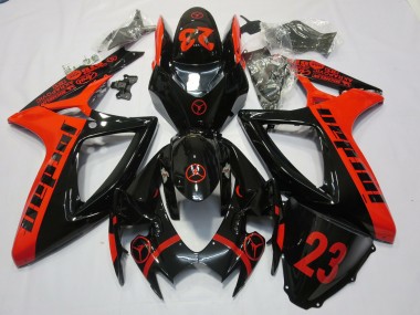 Rot Jordan 2006-2007 Suzuki GSXR 600-750 Motorrad Verkleidung