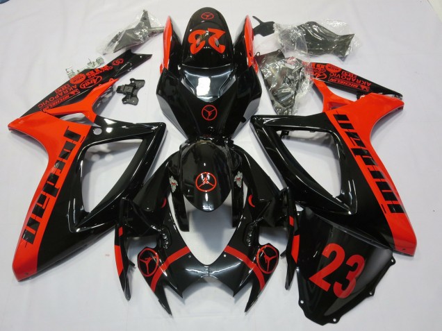 Rot Jordan 2006-2007 Suzuki GSXR 600-750 Motorrad Verkleidung Rot Jordan 2006-2007 Suzuki GSXR 600-750 Motorrad Verkleidung