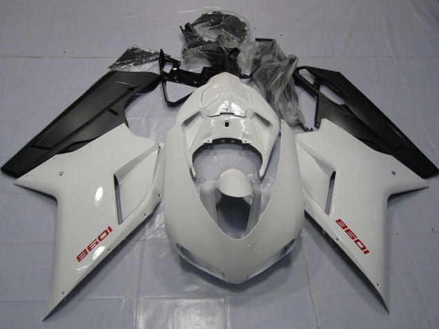 Rot Weiß & Matt Schwarz 2007-2014 Ducati 848 1098 1198 Motorrad Verkleidung Rot Weiß & Matt Schwarz 2007-2014 Ducati 848 1098 1198 Motorrad Verkleidung