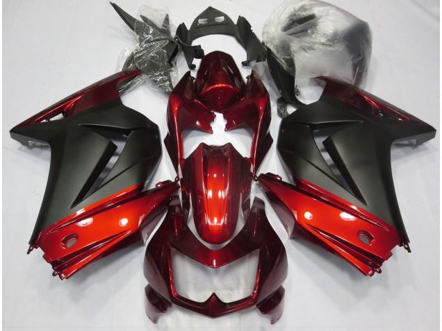 Rot & Matt Schwarz 2008-2012 Kawasaki Ninja 250 Motorrad Verkleidung Rot & Matt Schwarz 2008-2012 Kawasaki Ninja 250 Motorrad Verkleidung