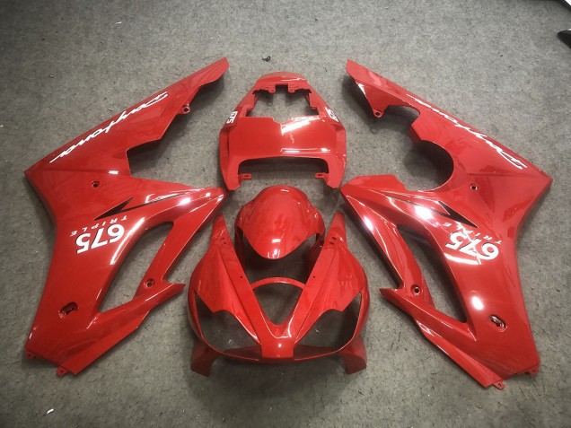 Rot Mit Weißen Aufklebern 2006-2008 Triumph Daytona 675 Motorrad Verkleidung Rot Mit Weißen Aufklebern 2006-2008 Triumph Daytona 675 Motorrad Verkleidung