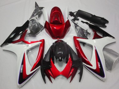 Rot & Weiß Ohne Abzeichen 2006-2007 Suzuki GSXR 600-750 Motorrad Verkleidung