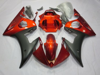 Rot / Orange Matt 2003-2004 Yamaha R6 Motorrad Verkleidung