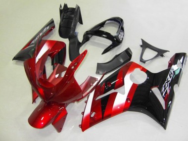 Rot & Schwarz 2003-2004 Kawasaki ZX6R Motorrad Verkleidung