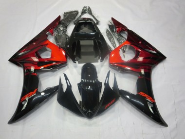 Rot & Schwarz 2003-2004 Yamaha R6 Motorrad Verkleidung