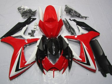 Rot Schwarz & Weiß 2006-2007 Suzuki GSXR 600-750 Motorrad Verkleidung