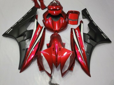 Rot Schwarz & Weiß 2006-2007 Yamaha R6 Motorrad Verkleidung