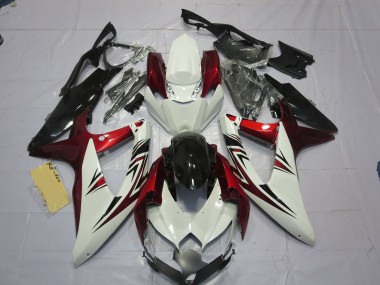 Rot Weiß Schwarz 2008-2010 Suzuki GSXR 600-750 Motorrad Verkleidung