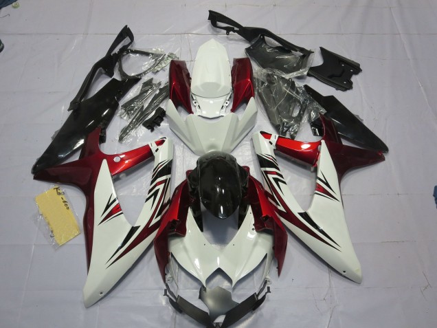Rot Weiß Schwarz 2008-2010 Suzuki GSXR 600-750 Motorrad Verkleidung Rot Weiß Schwarz 2008-2010 Suzuki GSXR 600-750 Motorrad Verkleidung