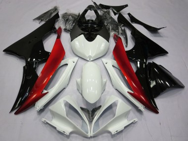 Rot Schwarz & Weiß 2008-2016 Yamaha R6 Motorrad Verkleidung