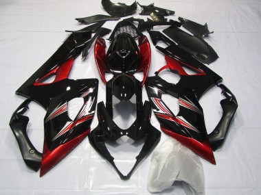 Rot & Schwarz Flare 2005-2006 Suzuki GSXR 1000 Motorrad Verkleidung
