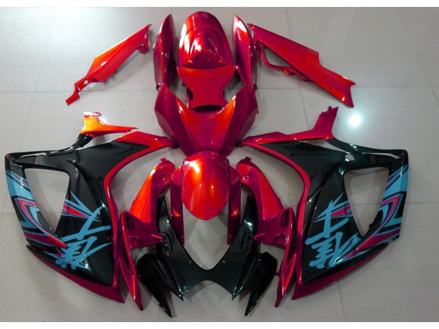 Rot & Schwarz Glänzend 2006-2007 Suzuki GSXR 600-750 Motorrad Verkleidung Rot & Schwarz Glänzend 2006-2007 Suzuki GSXR 600-750 Motorrad Verkleidung